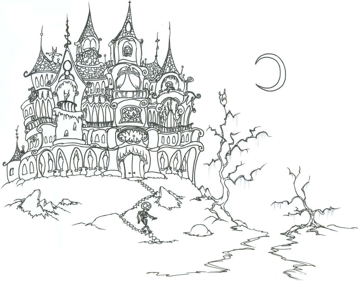 25 Free Printable Haunted House Coloring Pages For Kids