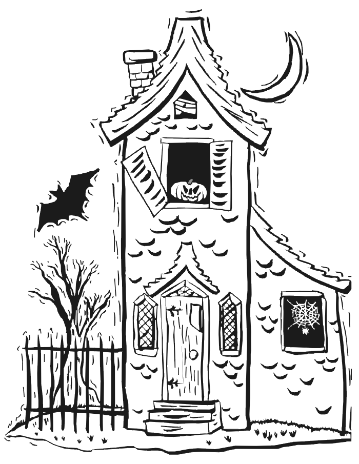 Haunted House Coloring Pages Online