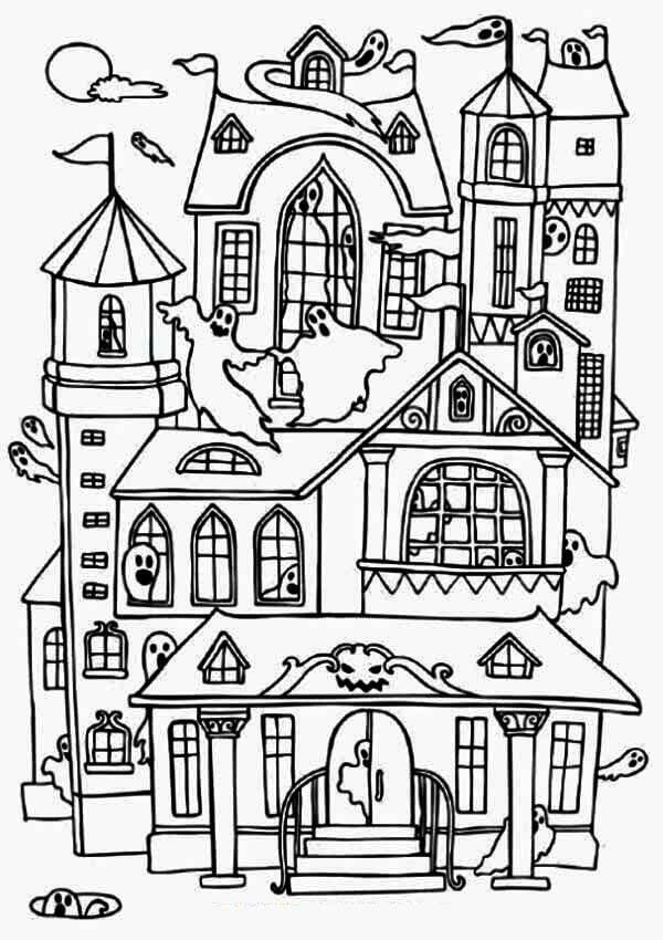 Haunted House Coloring Pages To Print