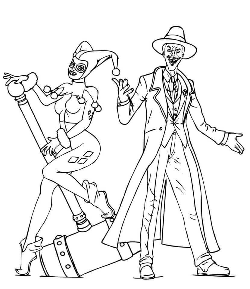 Joker And Harley Quinn Coloring Pages