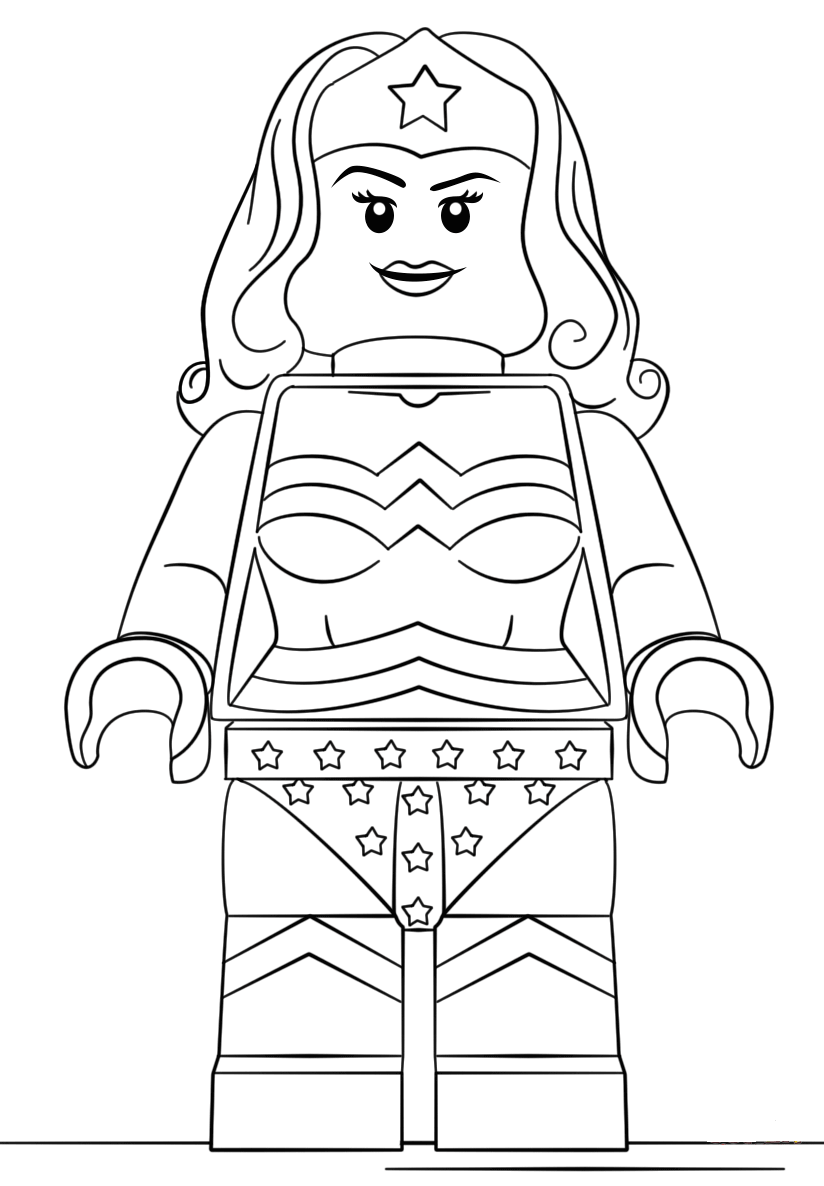 Lego Wonder Woman Coloring Page