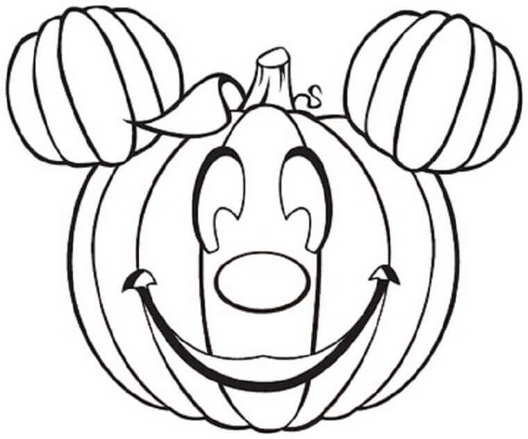 Mickey Pumpkin Coloring Page