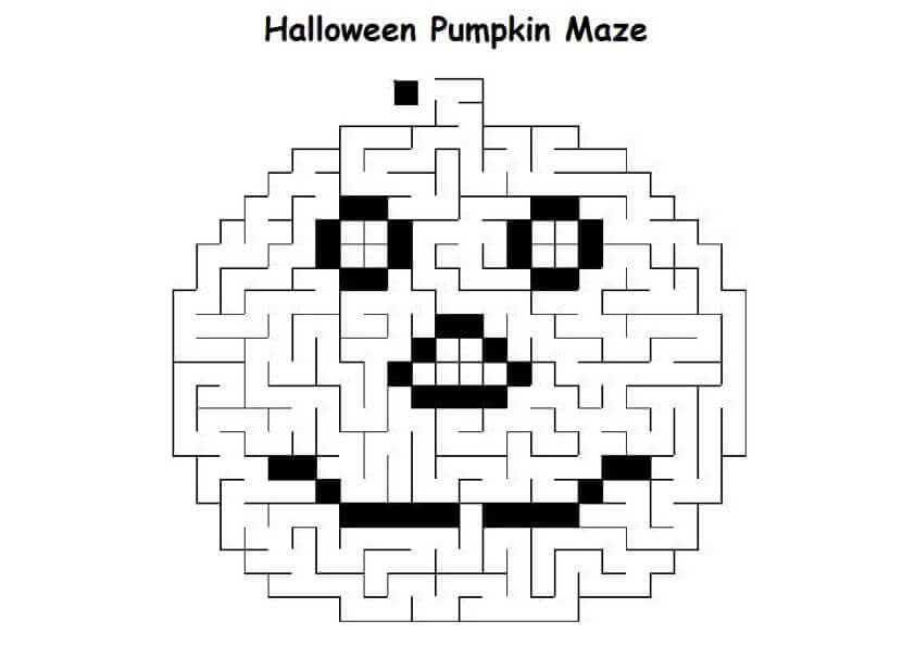 Pumpkin Maze Coloring Page