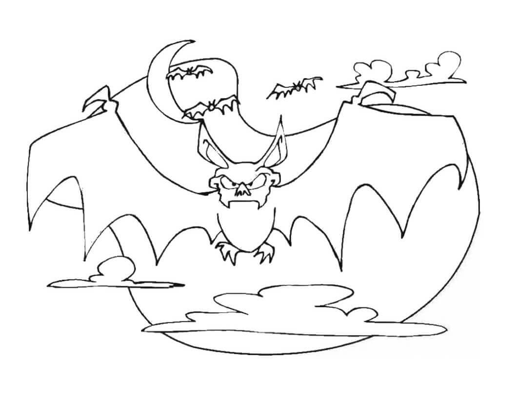 Scary Bat Coloring Pages