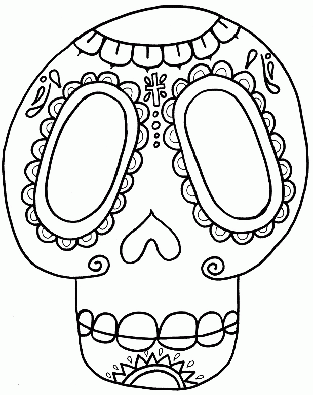 Simple Sugar Skull Coloring Pages