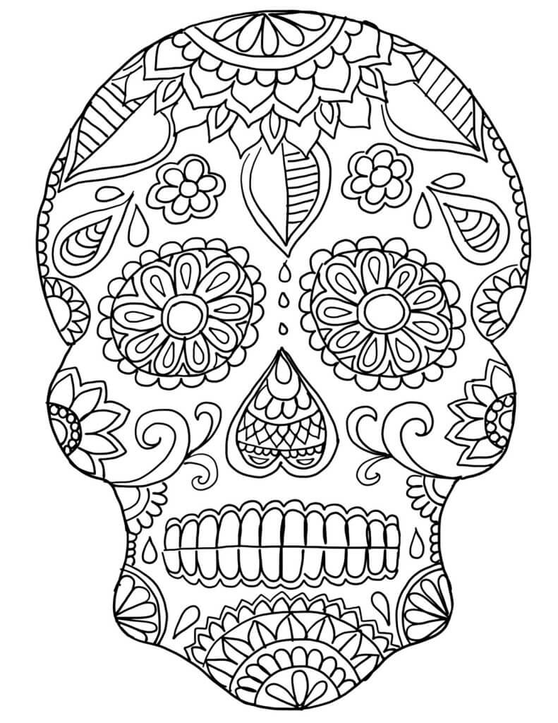 Sugar Skull Coloring Pages For Adults