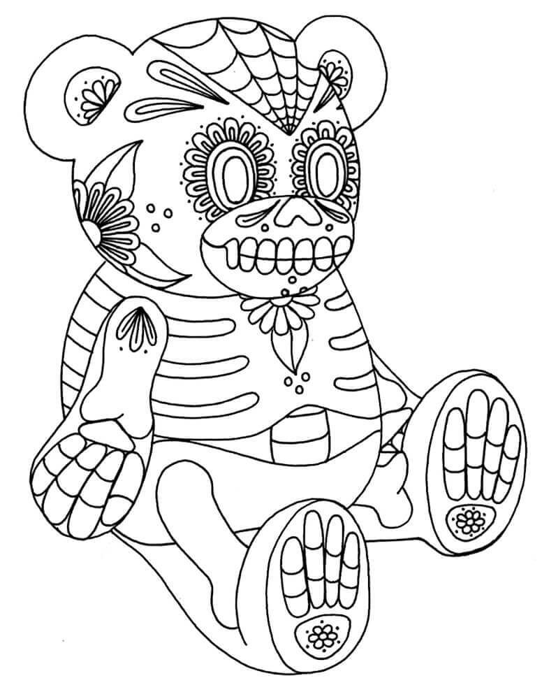 Sugar Skull Coloring Pages For Kids