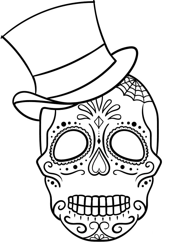 Sugar Skull Coloring Pages PDF
