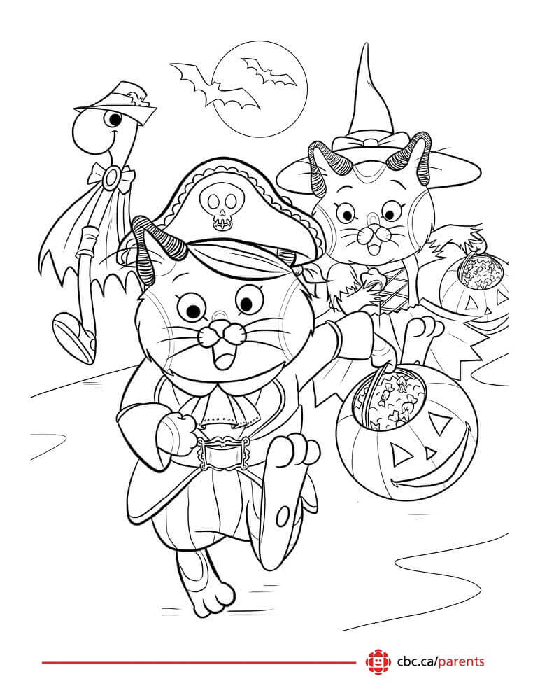 Cute Halloween Coloring Printable For Kids