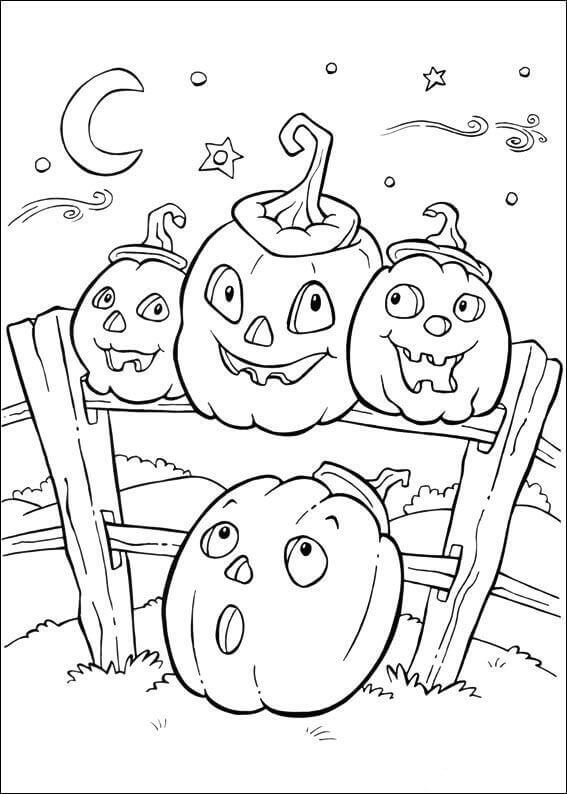 Cute Halloween Jack O Lanterns Coloring Pages