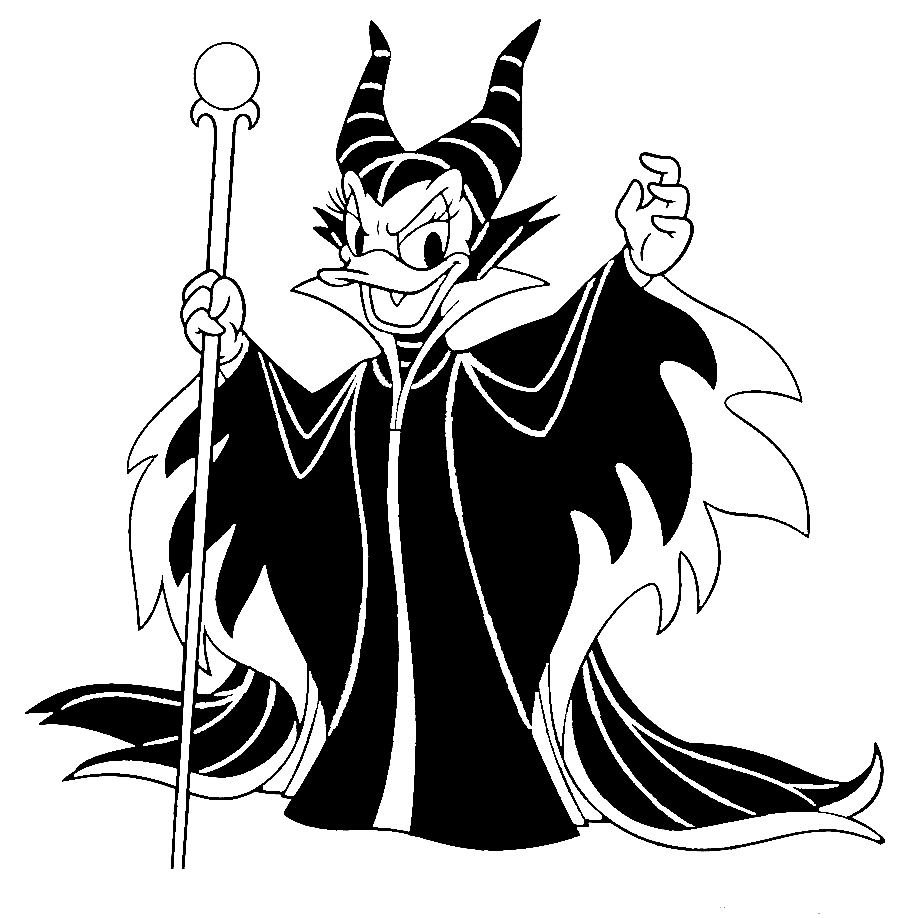 Daisy Duck As Maleficent Coloring Page