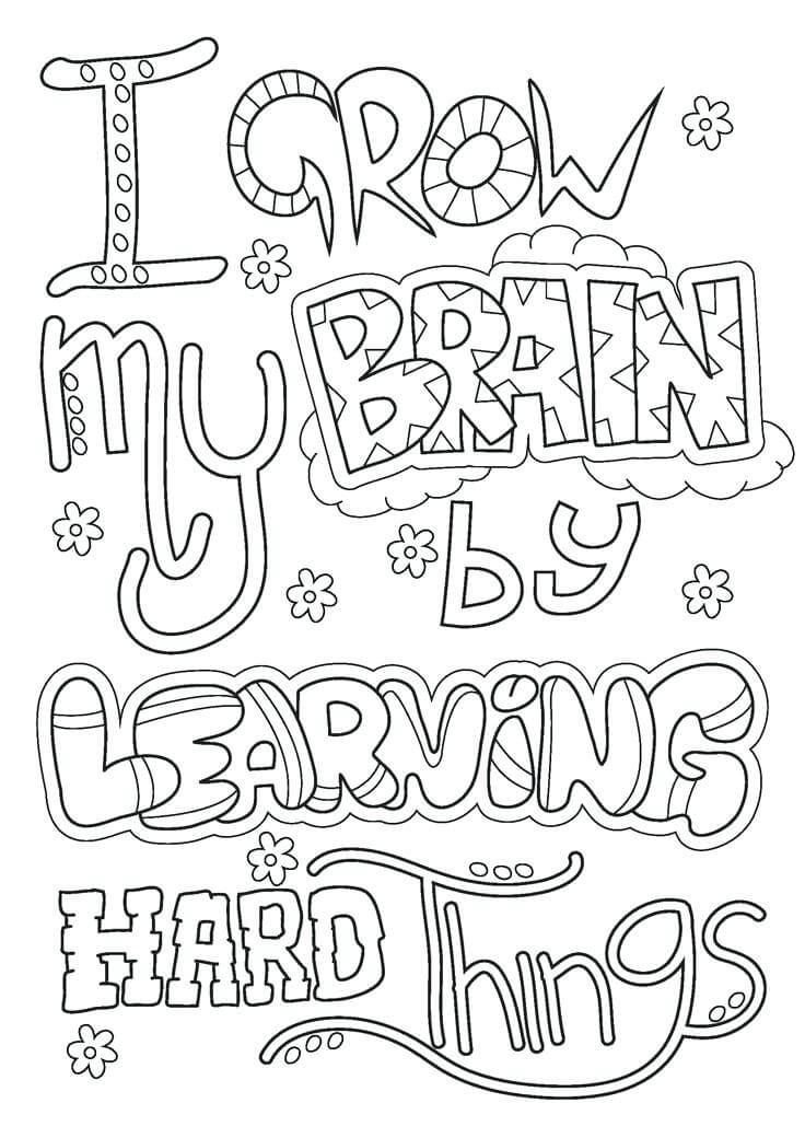 Free Growth Mindset Coloring Pages PDF