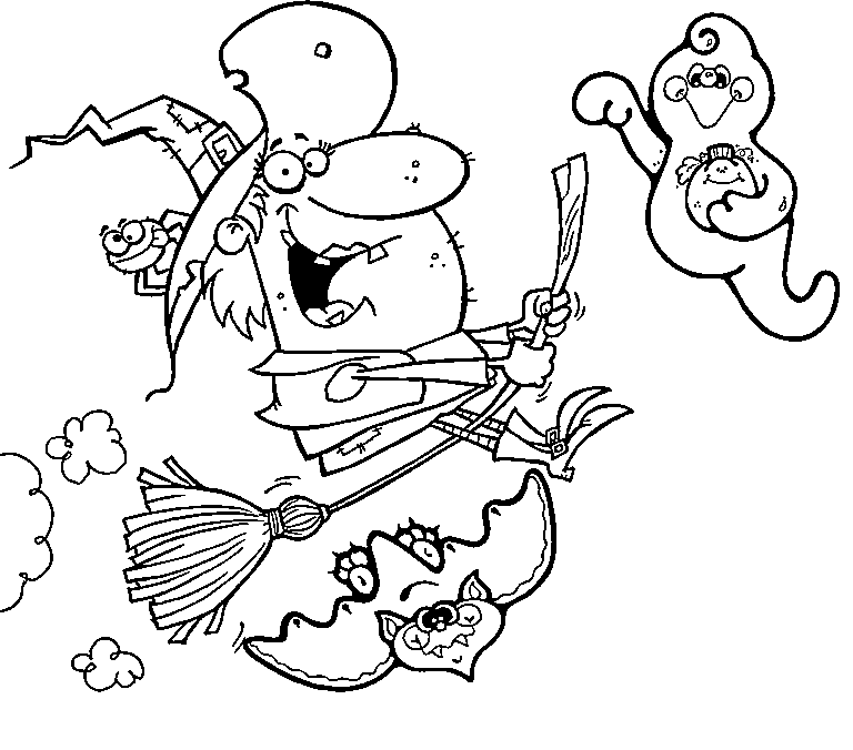 Funny Witch Coloring Pages