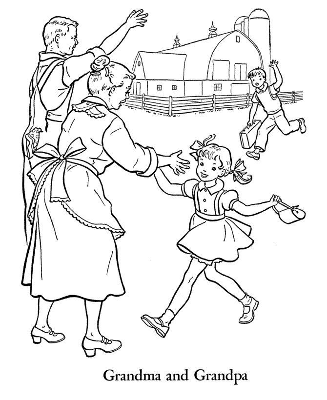 Grandma and Grandpa Coloring Pages