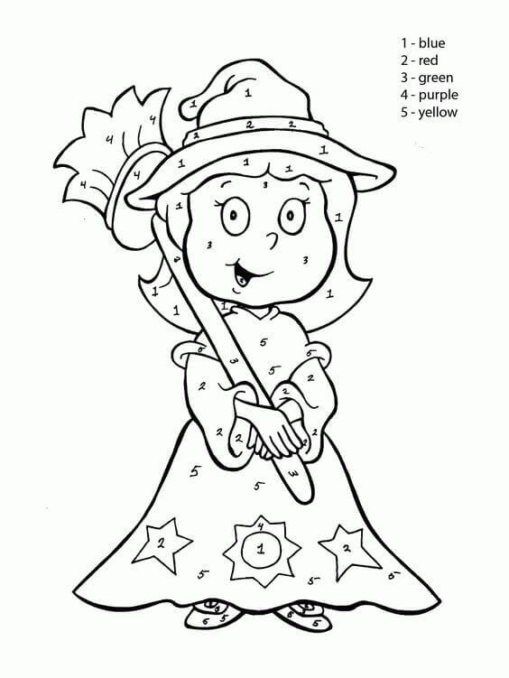 Halloween Color By Number Coloring Page