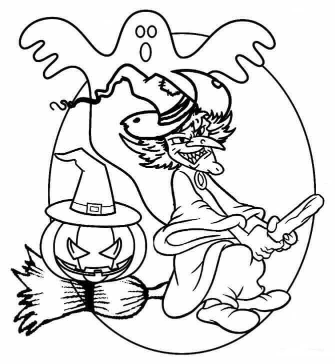 Halloween Witch Coloring Pictures To Print