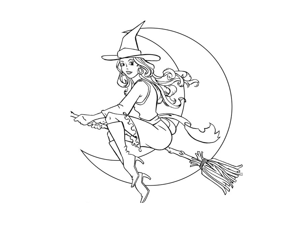Halloween Witch Costume Coloring Pages