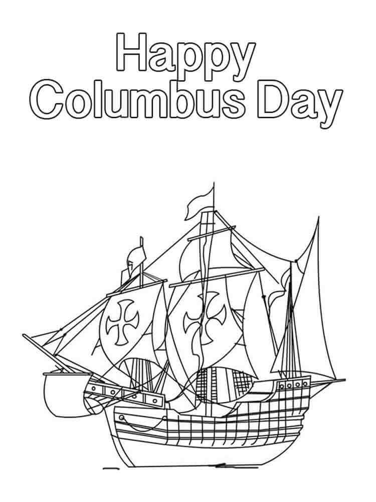 Happy Columbus Day Coloring Pages