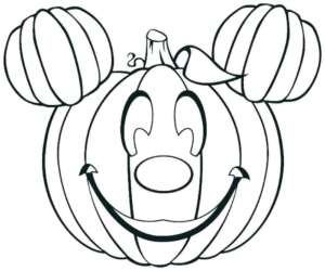 Mickey As Jack O Lantern Coloring Page