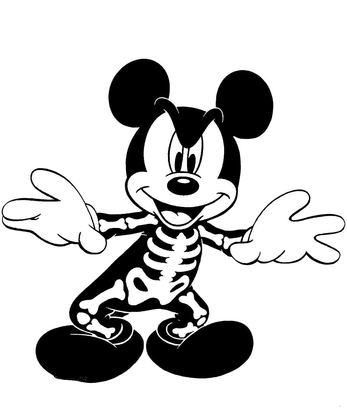 Mickey Mouse Halloween Coloring Page
