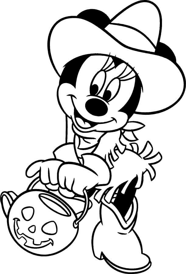 Minnie Mouse Halloween Coloring Page