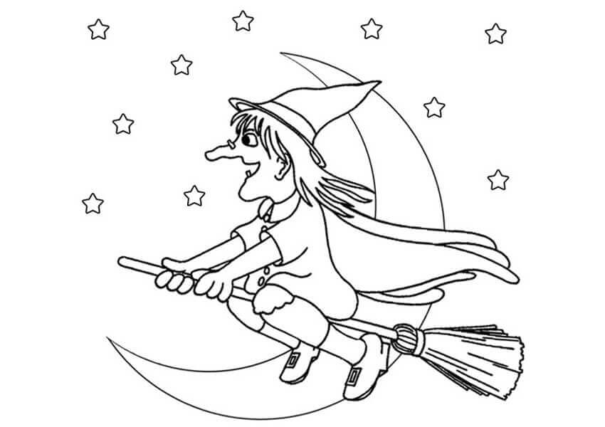 Printable Witch Coloring Pages