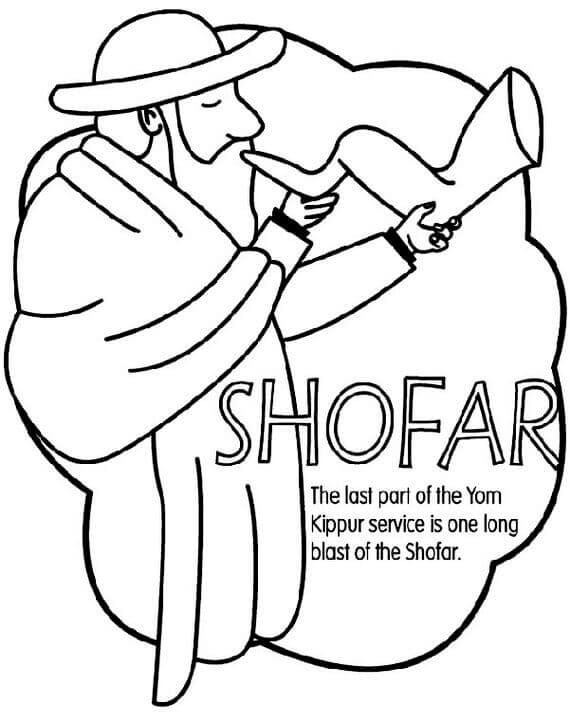 Shofar Rosh Hashanah Coloring Pages