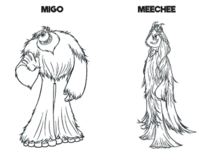 Smallfoot Film Coloring Pages Migo And Meechee