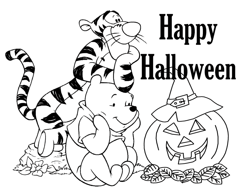 Winnie the Pooh Halloween Coloring Pages