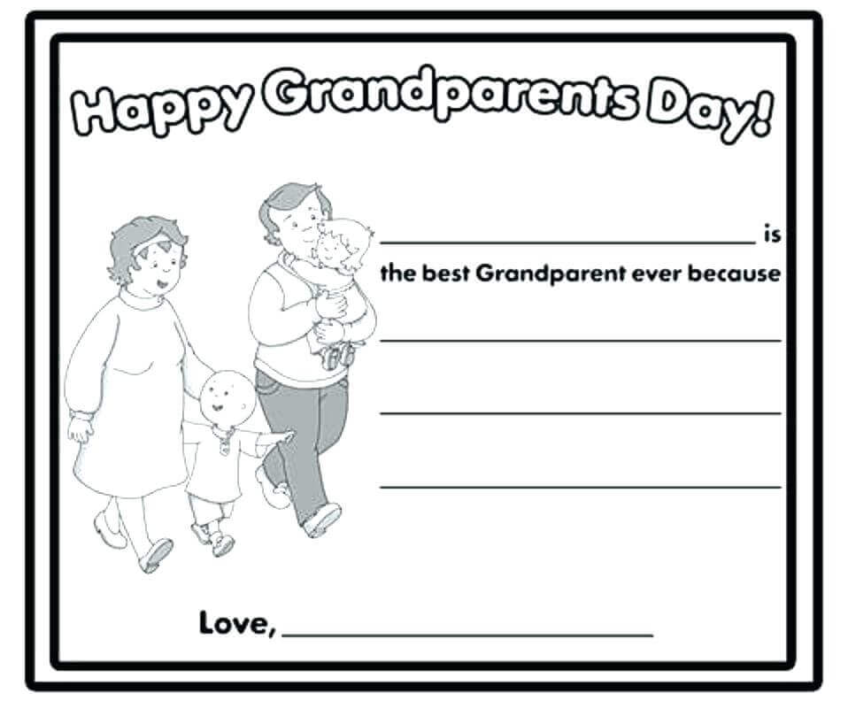 Worlds Best Grandparents Certificate Coloring Page