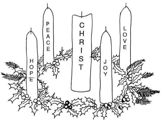 Advent Wreath Coloring Pages