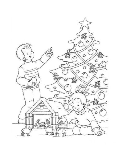 Christmas Tree Coloring Pages PDF