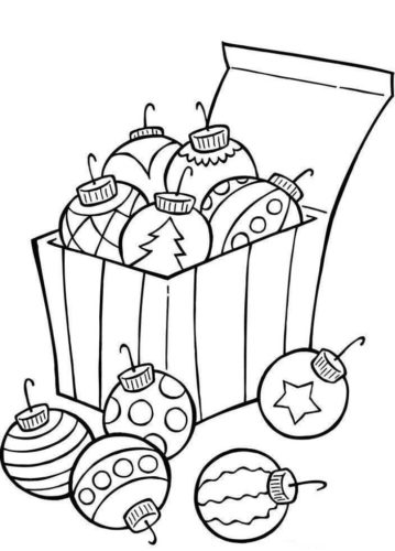 Christmas Tree Ornaments Coloring Pages