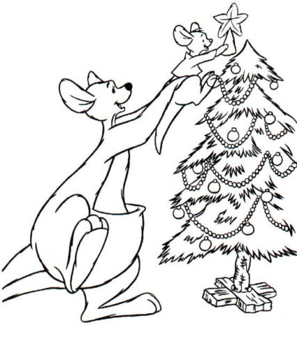 Disney Christmas Tree Coloring Pages