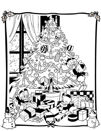 Disney Christmas Tree Coloring Pages Free