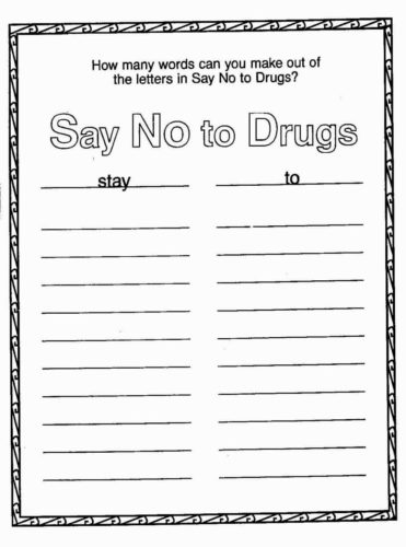Drug Awareness Coloring Sheets