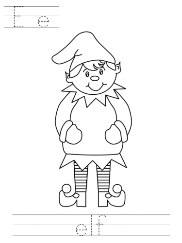 Elf Coloring Pages For Preschoolers