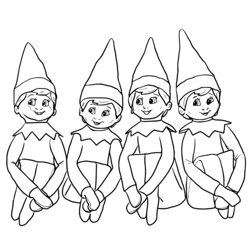 Elf On The Shelf Colouring Pictures For Kids