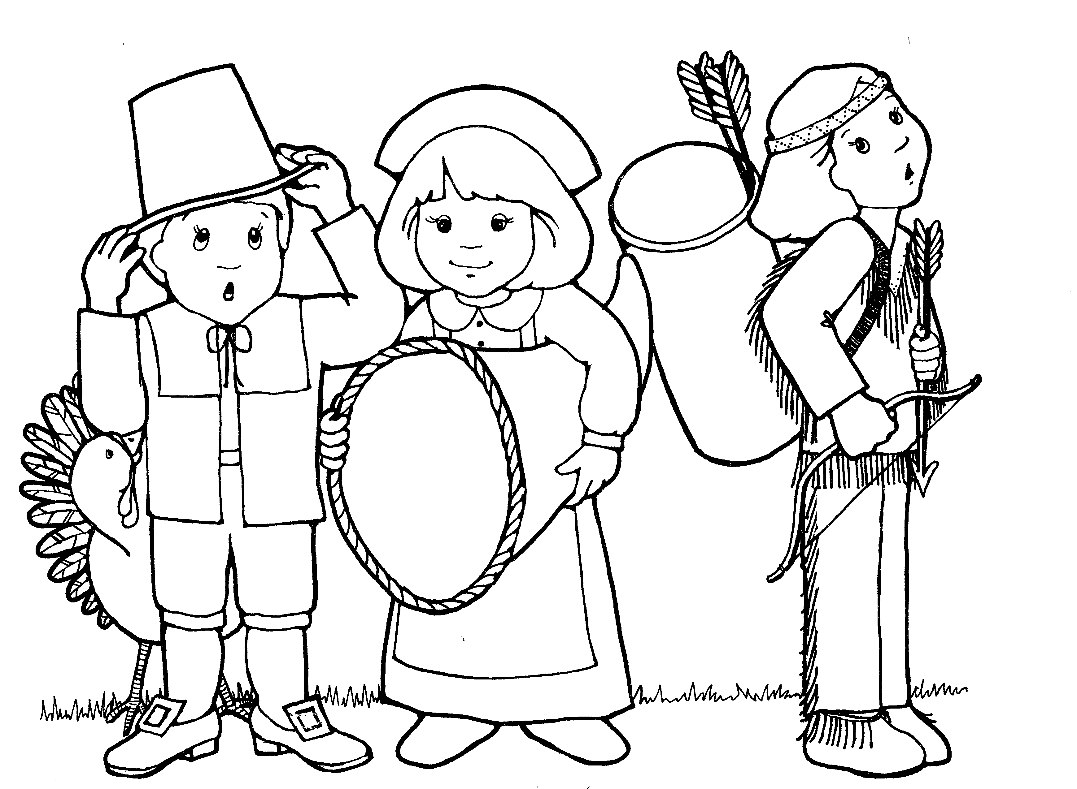 20 Free Printable Thanksgiving Pilgrims Coloring Pages