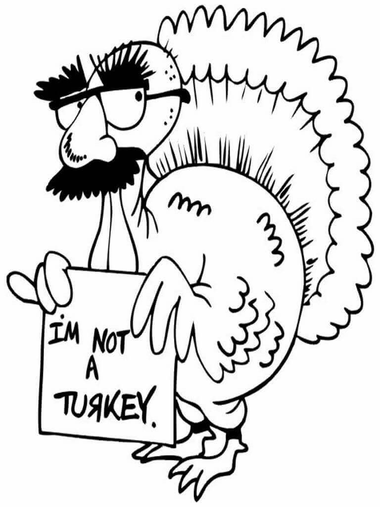 Funny Thanksgiving Turkey Coloring Pages