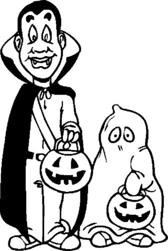 Halloween Trick Or Treat Coloring Pages