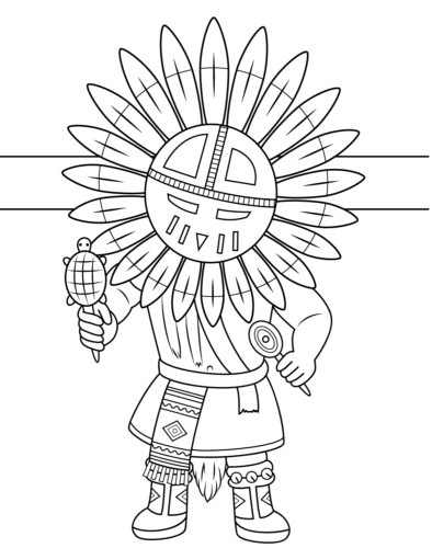 Kachina Native Americans Coloring Page