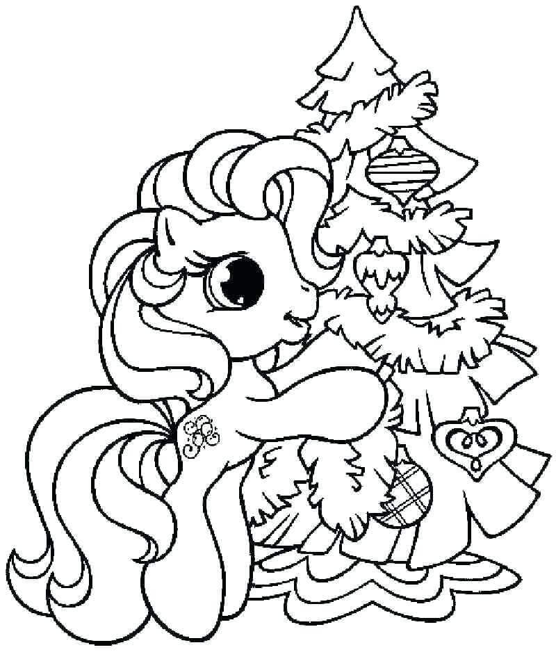 My Little Pony Christmas Tree Coloring Page