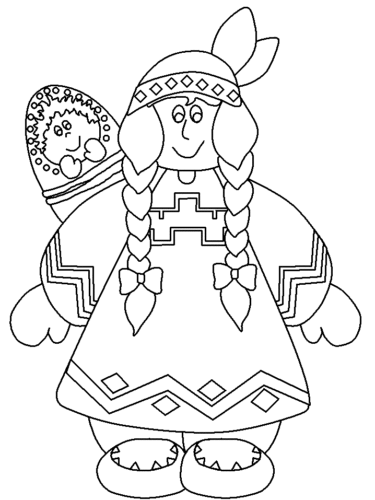 Native American Doll Coloring Sheets