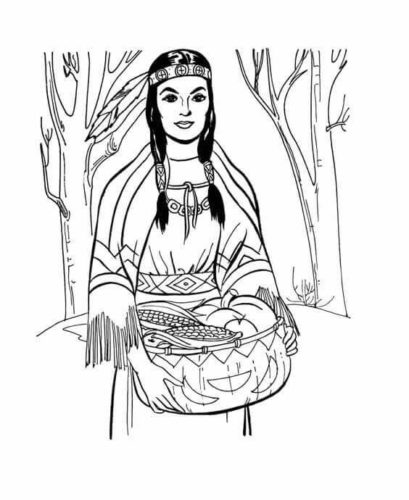 Native American Woman Coloring Page