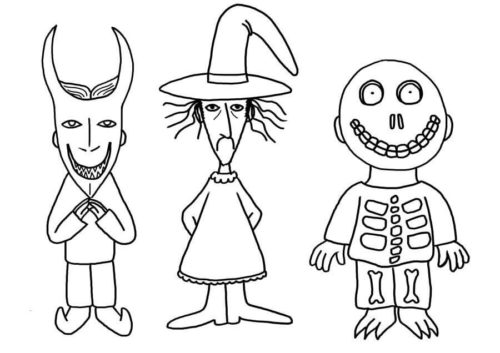 Nightmare Before Christmas Coloring Pictures Lock Shock and Barrel