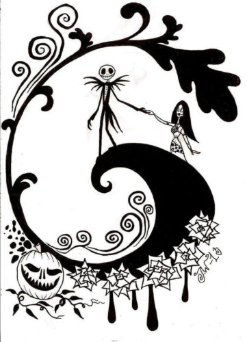 Nightmare Before Christmas Poster Coloring Page
