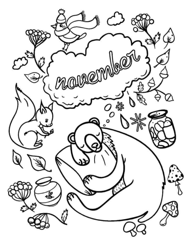 20 Free November Coloring Pages Printable