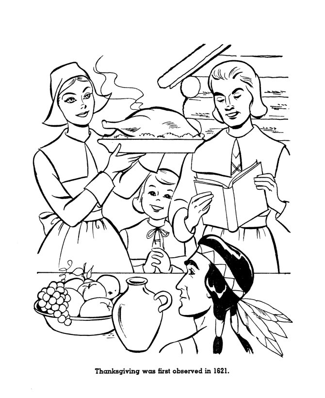 Pilgrim Coloring Pictures