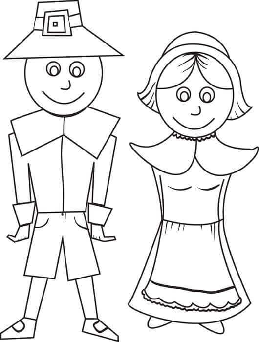 Pilgrims Coloring Pages For Preschoolers